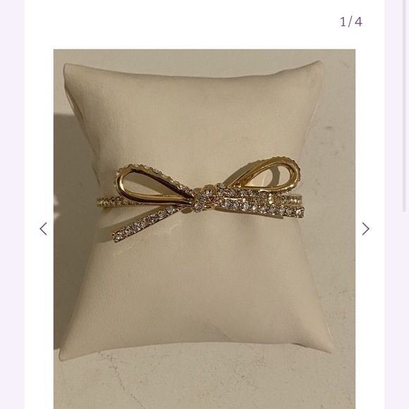 Kate Spade Gold Crystal Bow Bracelet - Picture 1 of 4